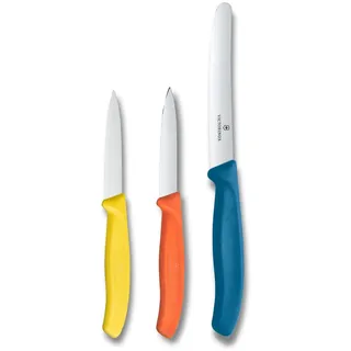 Victorinox Swiss Classic Gemüse-/Tomaten-/Frühstücksmesser 3-tlg. gelb/orange/blau