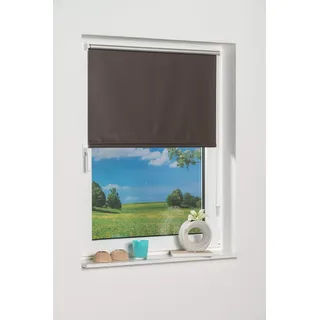 K-HOME Seitenzugrollo Thermo Klemmfix-Rollo 90 x 150 cm braun