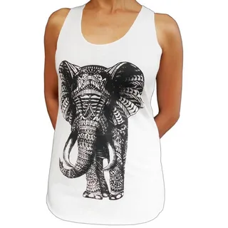 PANASIAM Crop-Top Simple Top Bangkok Print-Design weiß M