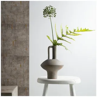 Viana Übertopf Vintage Keramikvase Krug-Design Antik-Optik in Grau mit Rosteffekt