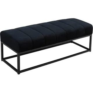 Wohnling Sitzbank Samt Schwarz 108 x 40 x 40 cm