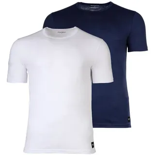 Emporio Armani Herren T-Shirt, 2er Pack - Essential Logolabel-T-Shirts navy M
