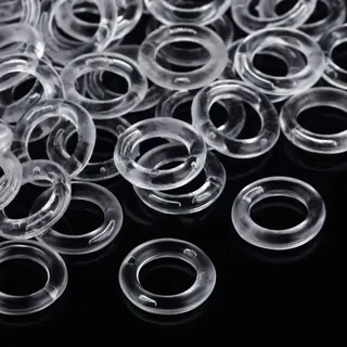 BOAO 100 Stück Transparente Römische Raffrollo Vorhang Ringe Vorhangringe | Kunststoff Ring, Raffrollo Ring für Gardinen, Gardinenring, Plastikringe, 13 mm Außen Durchmesser, 8 mm Innen Durchmesser