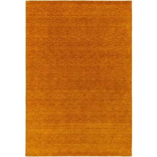 Wollteppich Jamal, benuta, rechteckig, Höhe: 6 mm, 100% Wolle, handgewebt, Uni, Elegant, Wohnzimmer gelb 120 cm x 170 cm x 6 mm