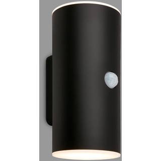 BRILONER - LED Wandlampe Akku mit Bewegungsmelder, Dämmerungssensor, 20 sek. Timer, Aussenlampe, Wandleuchte aussen, LED Strahler, Außenleuchte, Außenwandleuchte, 15,5x7x8,5 cm (HxBxT), Schwarz