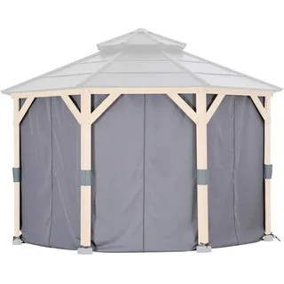 Sunjoy Vorhang für Zedernholz Gazebo 395 cm x 395 cm  Grau