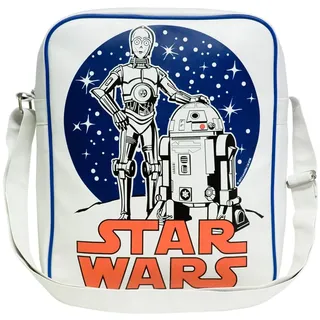 LOGOSHIRT Krieg der Sterne - C-3PO R2-D2 Schultertasche Kunstleder Weiß