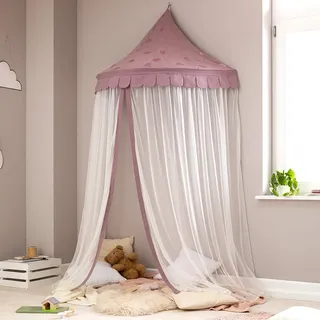 howa Wand Baldachin Betthimmel für Kinderzimmer Rainbow 85061 | Kinderzimmer Himmel für Bett oder Kuschelecke, Höhe 235 cm, Breite 100 cm, malve mit glänzenden Regenbögen bedruckt