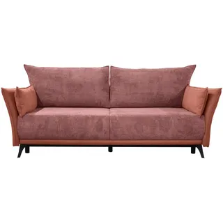 Carryhome Schlafsofa, Rosa, Altrosa, Metall, 2-Sitzer, Füllung: Schaumstoffflocken,Schaumstoffflocken, 223x72x100 cm, Liegefunktion, Rücken echt, Wohnzimmer, Sofas & Couches, Schlafsofas, Schlafsofas mit Bettkasten