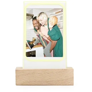 Personalisierter Acryl-Licht-Fotorahmen, Nachtlicht-Fotorahmen mit Beleuchtetem Holzständer, Bestes Erinnerungsgeschenk für Geburtstag, Hochzeit, für 7,6 cm Große Fototickets