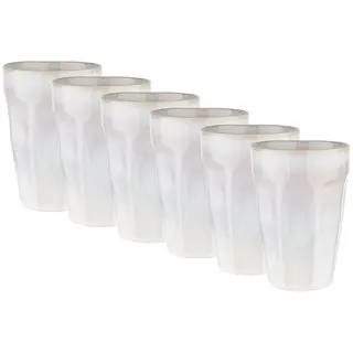 Butlers Latte Macchiato Tasse BERGAMO 6er-Set in Weiß | Gr.: onesize