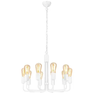 Pendelleuchte Tiffany, Weiß Hochglanz, Metall, 54x98x98 cm, Made in Europe, Europäischer Sicherheitsstandard, beliebig kürzbar, Lampen & Leuchten, Innenbeleuchtung, Hängelampen, Pendelleuchten