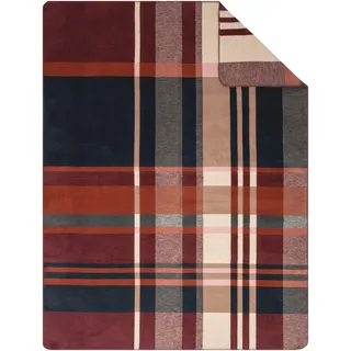 IBENA Wohndecke Falkland 150 x 200 cm Blau/Rot