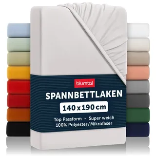 Blumtal Spannbettlaken Mikrofaser 140 x 190 cm Grau 2 St.