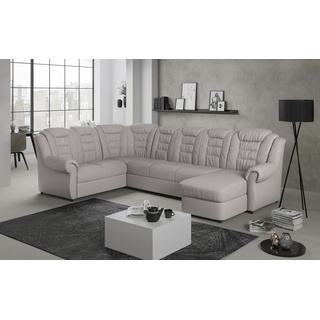 Wohnlandschaft HOME AFFAIRE "Boston" Sofas Gr. B/H/T: 333 cm x 102 cm x 216 cm, Kunstleder SOFTLUX, langer Schenkel links-Recamiere rechts, Ohne Bettfunktion-ohne Schubkasten, beige (sand) Wohnlandschaften Gemütliche Wohnlandschaft mit hoher Rückenlehne in klassischem Design