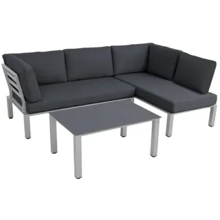 MWH Das Original Lounge-Set Tisch 90 x 60 x 42 cm Silber/Grau