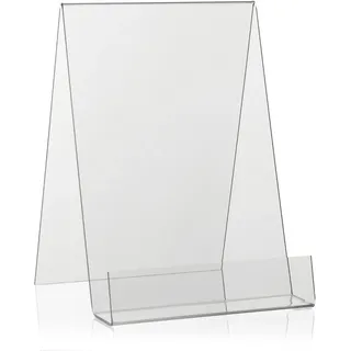 VITAdisplays® DIN A5 Buchständer/Buchstütze/Buchhalter als Warenträger aus original PLEXIGLAS® (Acrylglas, Transparent)