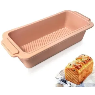 Brotbackform Silikon, 28x12x6.5cm Kastenform BPA-frei Backform | Rechteckig Silikon Toastbrot Backform Brotform, Antihaft und Schnellverschluss