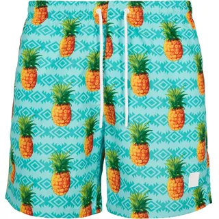 URBAN CLASSICS Pattern Swim Short - Türkis