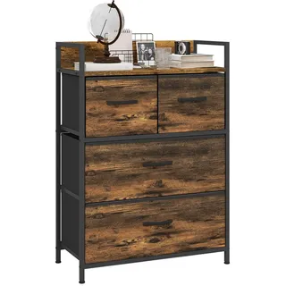 Pangivo Kommode, Ahorn, Metall, 4 Schubladen, 29x85x60 cm, Wohnzimmer, Kommoden & Sideboards, Kommoden