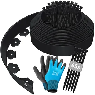 Kesser Flexible Rasenkante aus Kunststoff 1000 x 5 cm schwarz