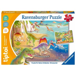 Ravensburger tiptoi Puzzle 00198 Puzzle für kleine Entdecker: Dinosaurier Kinderpuzzle ab 3 Jahren Dinosaurier Spielzeug für 1 Spieler Dino Puzzle