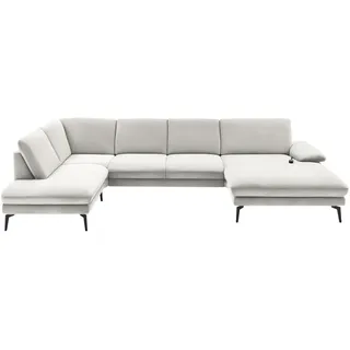 Dieter Knoll Wohnlandschaft, Creme, Natur, Metall, 4-Sitzer, U-Form, 344x208 cm, Fußauswahl, Stoffauswahl, Sitzqualitäten, seitenverkehrt erhältlich, Hocker Rücken echt, individuell planbar, Wohnzimmer, Sofas & Couches, Wohnlandschaften, Wohnlandschaften in U-Form