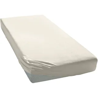 ELEGANTE Spannbettlaken Softes Mako-Jersey 120 x 200 - 130 x 220 cm wollweiß