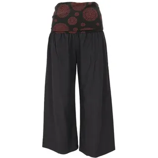Guru-Shop Relaxhose Weite Marlenehose, Wellnesshose, Yogahose, Boho.. alternative Bekleidung schwarz M