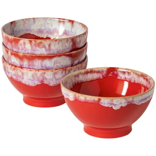 Costa Nova Schüsselset Grespresso, Rot, Keramik, 4-teilig, rund, 8 cm, Handmade in Europe, Essen & Trinken, Geschirr, Schalen & Schüsseln, Schüsselset