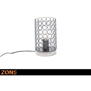 ZONS Tischlampe, Metall H23.5 cm 4 Edison Glühbirne schwarz