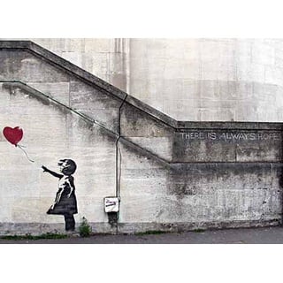 Banksy Poster Hope Girl With Red Balloon - Poster Kleinformat (59cm x 42cm)