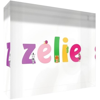 Little Helper Erinnerung Deko Acryl Transparent poliert wie Diamant Stil illustrativen bunt mit dem Namen Mädchenname Zelie 14,8 x 21 x 2 cm Grand