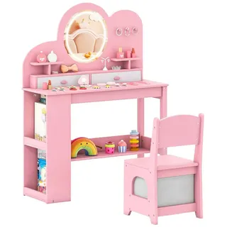 COSTWAY Schminktisch rosa