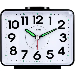 Tinload Analog Seniorenwecker Mit Nachtlicht, 4 Zoll Großes Zifferblatt, Tischuh