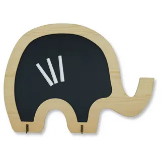 FeinKnick Liebevolle Kreidetafel zum Aufhängen als Elefant – mit 3 Stück Tafel Kreide – Tafel Kinder 40x30 cm als Wandtafel – Schiefertafel als Kindertafel oder Kreidetafel Küche