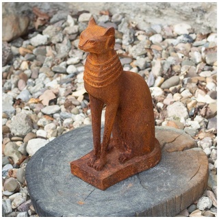 Antikas Gartenfigur Ägyptische Katzen- Skulptur, Bastet, Katzenfigur aus Gusseisen, wie