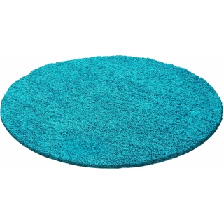 Hochflor-Teppich »Dream Shaggy«, Ayyildiz Teppiche, rund, Höhe: 50 mm, Wohnzimmer blau