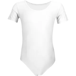 Aquarti Mädchen Gymnastikanzug Kurzarm Ballett Trikot