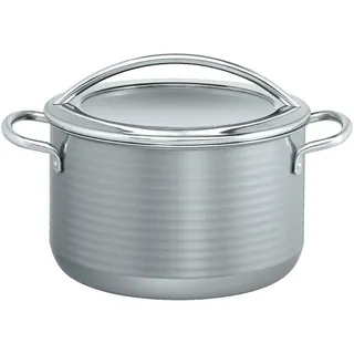 Silit Vision Kochtopf groß 24cm, Metalldeckel, Fleischtopf Induktion 6,4l, Silargan Funktionskeramik, grau