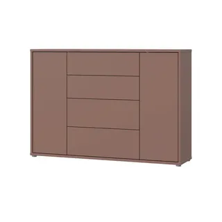 Sideboard  Bolognano , rot , Maße (cm): B: 144,2 H: 99,1 T: 34.9