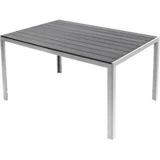 Mojawo Gartentisch 180 x 90 x 74 cm Silber/Grau