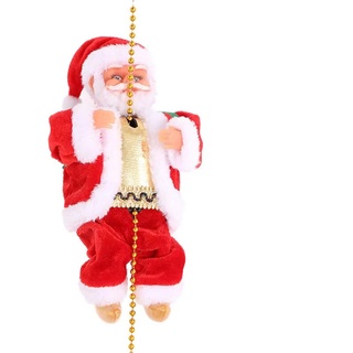 Weihnachtsmann auf Kletterperlen Weihnachtsfigur Kletternder Weihnachtsmannfigur mit Musik Weihnachten Deko Hängend Nikolaus Weihnachtsdeko Figur Santa Claus Nikolausfigur für Innen Fenster Baum