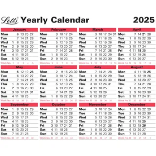 Letts of London Jahreskalender 2025