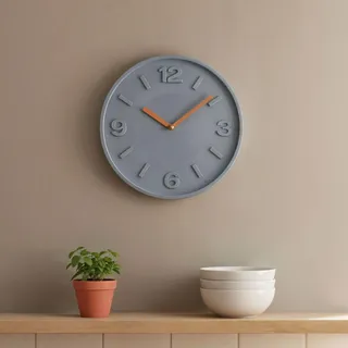 levandeo Wanduhr Beton 30cm Grau Kupfer Uhr Betongrau Wanddeko Industrie Design Wohnzimmeruhr Modern Dekoration