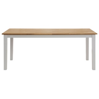 Esstisch HOME AFFAIRE "Samba" Tische Gr. B/H/T: 140 cm x 75 cm x 90 cm, Aus FSC-zertifiziertem Massivholz, weiß (weiß, eiche) Ausziehbare Esstische Tisch