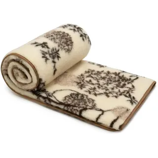 Merino Wolldecke 100% Schurwolle – Kuscheldecke aus Merino Schafwolle – Flauschige Decke, Atmungsaktiv, Wärmeregulierend, Hautfreundlich - Beige