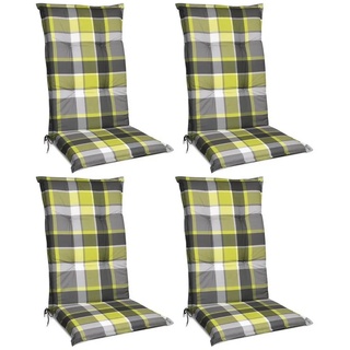Beautissu Polsterauflage »Sunny«, (4 St), 4er Set Hochlehner Auflage 100x50x6cm grün