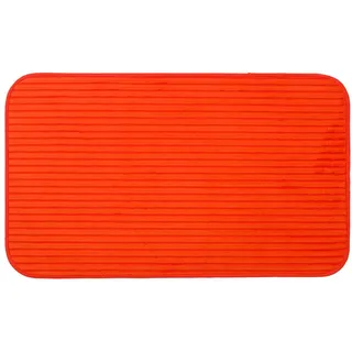 liebling Badematte Badvorleger, Badteppich, rutschhemmend beschichtet, fußbodenheizungsgeeignet, Polyester, rechteckig, starke Saugfähigkeit, für alle Bodenbeläge, in verschiedenen Farben orange rechteckig | 70 cm x 120 cm