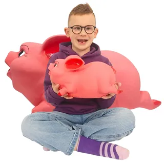 Sparschwein Keramik handbemalt Rosa – große XL Spardose ohne Öffnung zum Zerbrechen – originelle Geldgeschenk Idee für Erwachsene & Kinder, Hochzeit, Geburtstag, Kommunion, Konfirmation, Sparbüchse